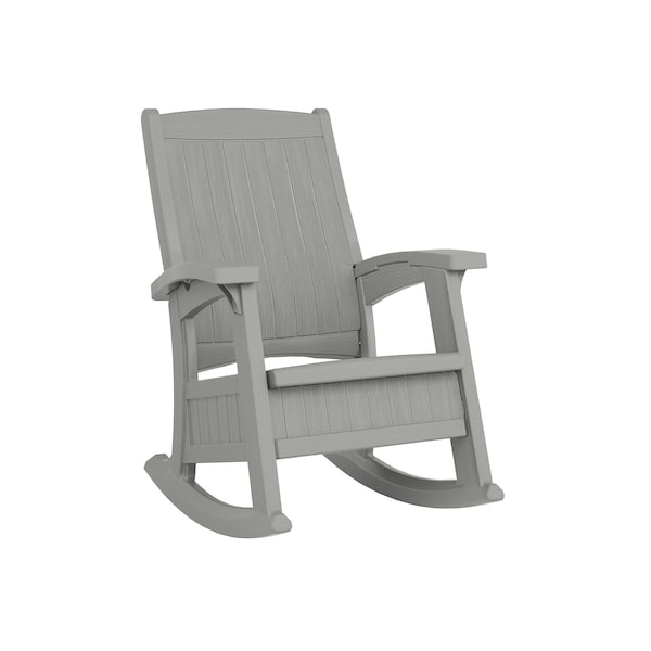 Elements Dove Gray Rocking Chair with Storage